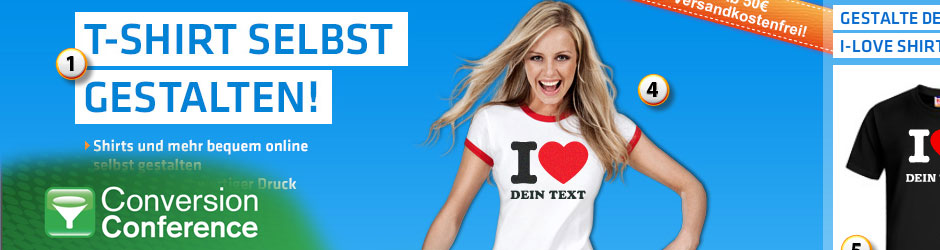 Analyse einer Shirtinator-Seite auf der Conversion Konferenz